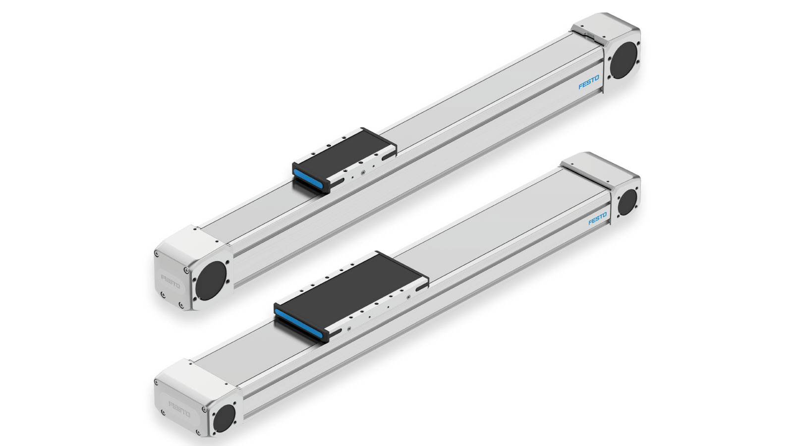 The ELGD axis family with spindle drive ELGD-BS and toothed belt drive ELGD-TB is designed for future-oriented industries such as renewable energies, the production of electric vehicles, the manufacture of batteries and the semiconductor industry.