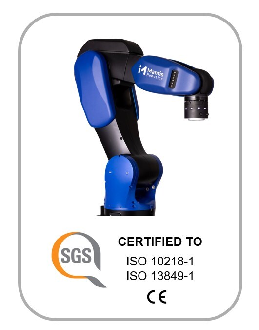 According to Mantis Robotics, the MR-1 has become the first fenceless, high-speed industrial arm to receive ISO 10218 and ISO 13849 certifications.