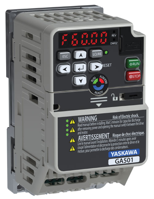 The Yaskawa GA501 AC Microdrive with built-in Ethernet.