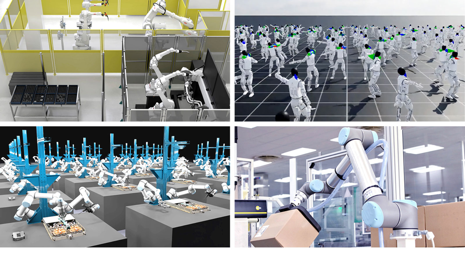 Featured image courtesy of ABB Robotics (top left), Skild AI (bottom left), Humanoid (top right) and Universal Robotics (bottom right).