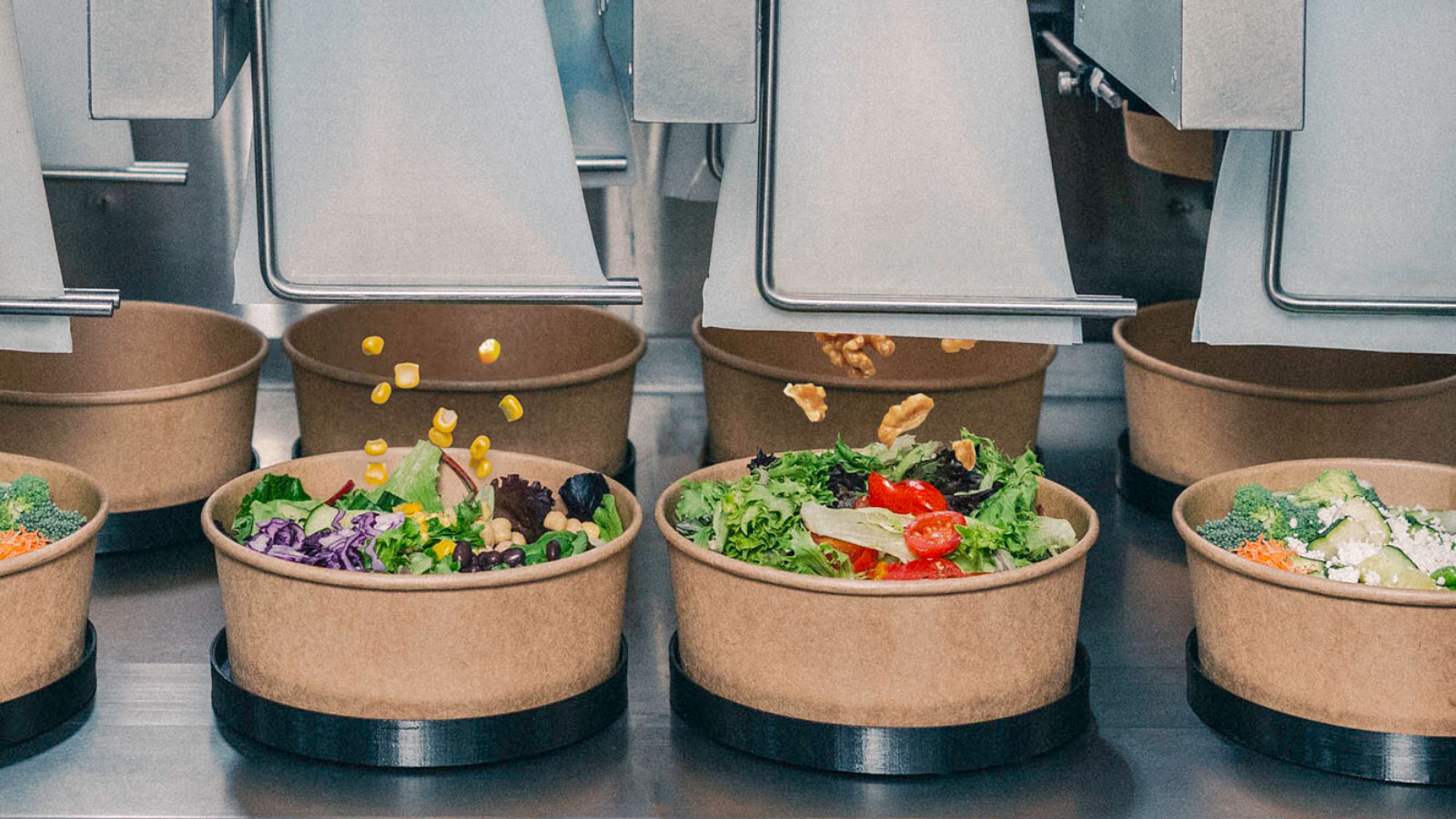 Cibotica's Remy system is an automated salad & bowl assembly line.
