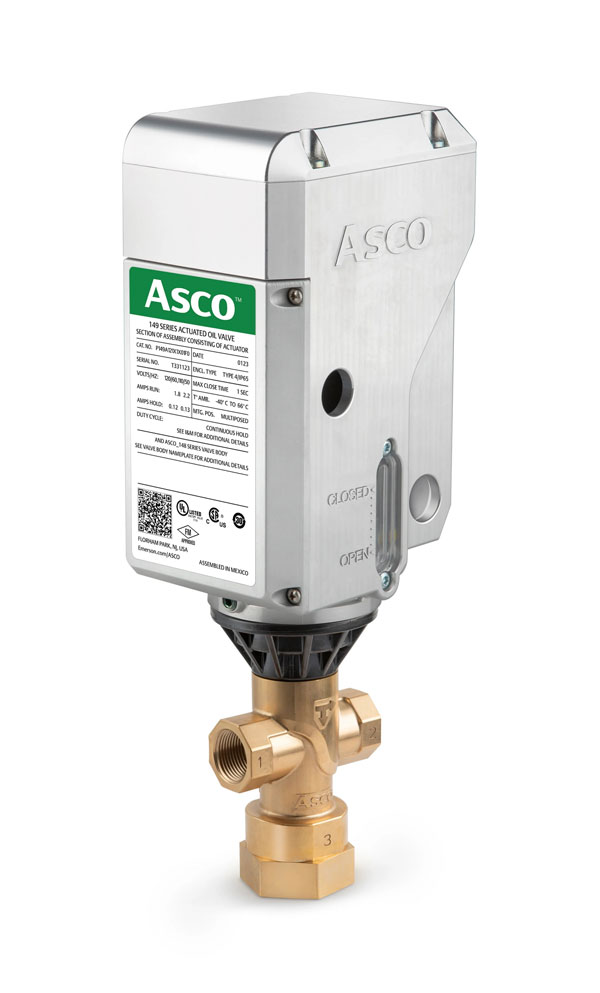 Emerson's Asco 149-Series actuated oil valve.
