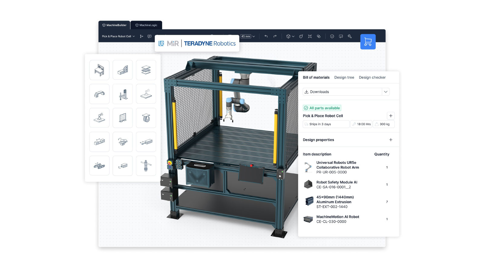 New Universal Robots - optimized digital twin environment developed by Vention and Teradyne Robotics. New Universal Robots - optimized digital twin environment developed by Vention and Teradyne Robotics.