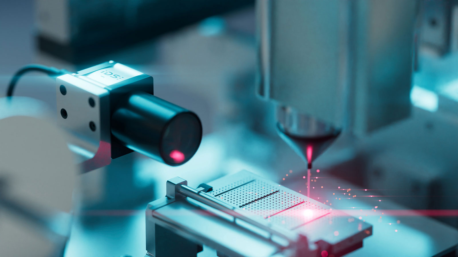High-durability process monitoring: The uEye SFA streams live footage of an active laser.