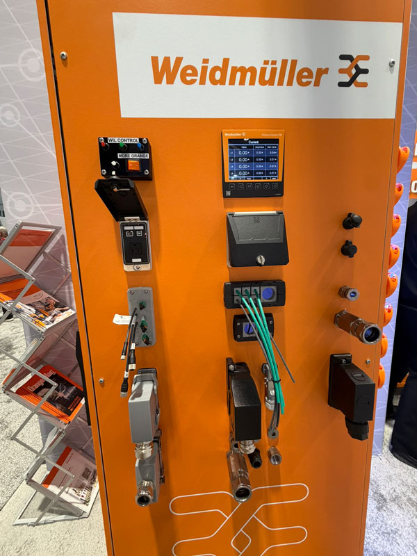 A variety of Weidmüller data connection options were on display at IMTS 2026.